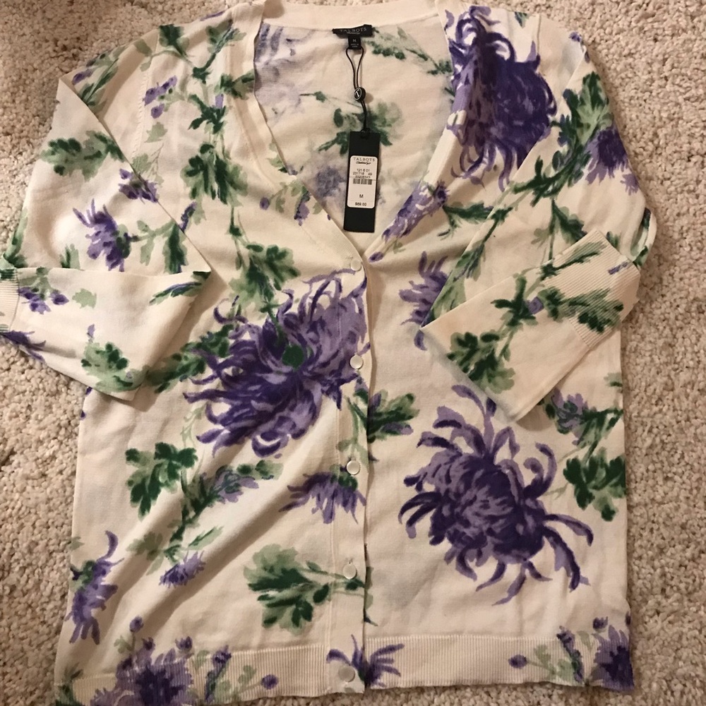 Talbots pearlized button cardigan